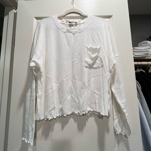 Roxy lettuce edge crop sweater size large